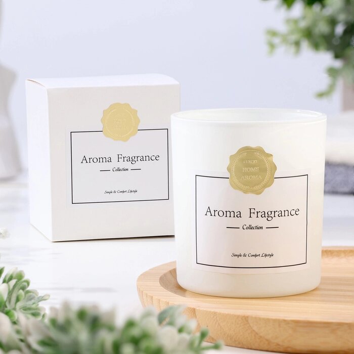 Свеча ароматическая в стакане "Aroma candle", 7х8 см, английская груша и фрезия от компании Интернет-гипермаркет «MALL24» - фото 1