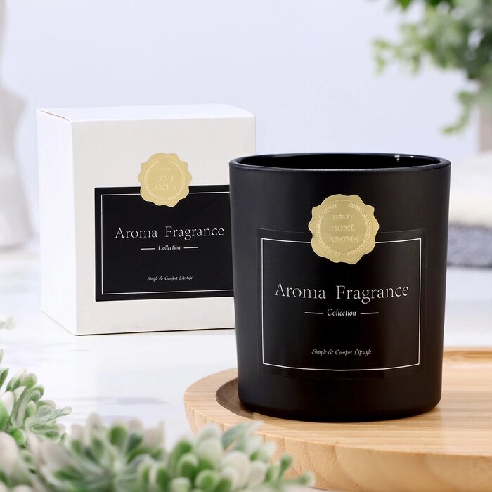 Свеча ароматическая в стакане "Aroma candle", 7х8 см, ванильный от компании Интернет-гипермаркет «MALL24» - фото 1