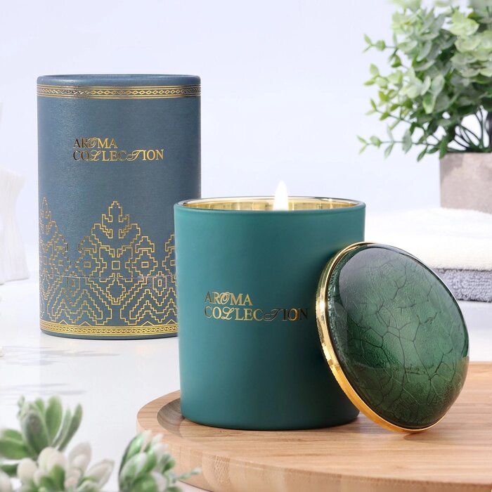 Свеча ароматическая в стакане "Aroma collection", 260 г, белый чай, в тубусе от компании Интернет-гипермаркет «MALL24» - фото 1