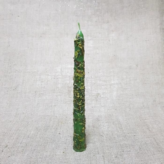 Свеча магическая "На здоровье" с травой, зелёная, 20см от компании Интернет-гипермаркет «MALL24» - фото 1