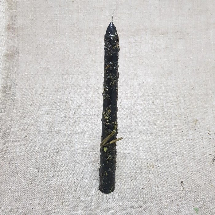 Свеча магическая "Снятие негатива" с травой, чёрная, 20см от компании Интернет-гипермаркет «MALL24» - фото 1