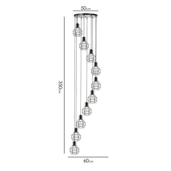 Светильник-каскад "Ортико" 10хЕ27 40Вт черный 60х60х350 см от компании Интернет-гипермаркет «MALL24» - фото 1