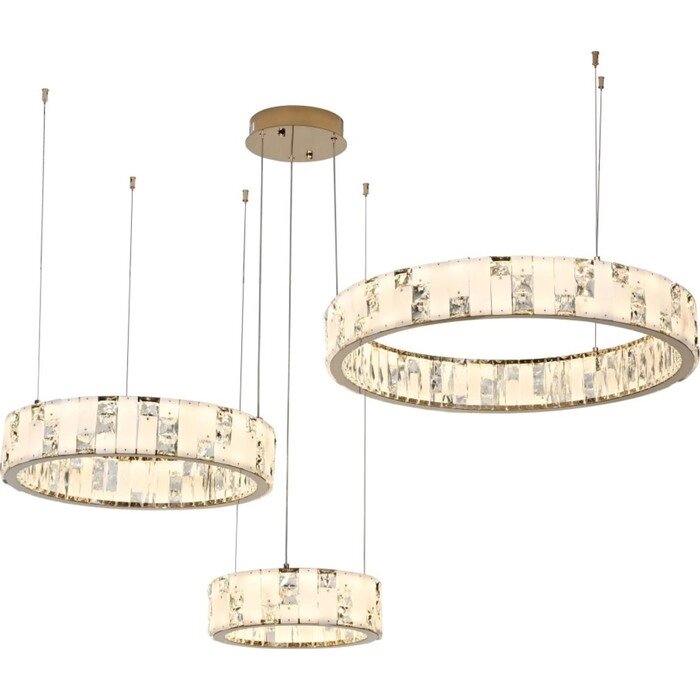 Светильник подвесной Stilfort 4015/03/03P Cerruti, 3х150Вт, LED, 400х400 мм, пульт ДУ, 2800-6500К, 11100Лм, цвет золото от компании Интернет-гипермаркет «MALL24» - фото 1