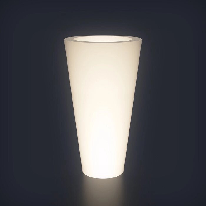 Светодиодная фигура светящееся кашпо "Cone L", 60x108 см, 240В, IP65, БЕЛЫЙ от компании Интернет-гипермаркет «MALL24» - фото 1