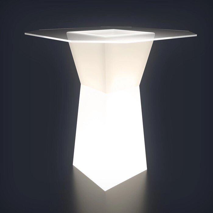 Светодиодная фигура светящийся стол "Prismo", 74x110 см, 240В, IP65, БЕЛЫЙ от компании Интернет-гипермаркет «MALL24» - фото 1