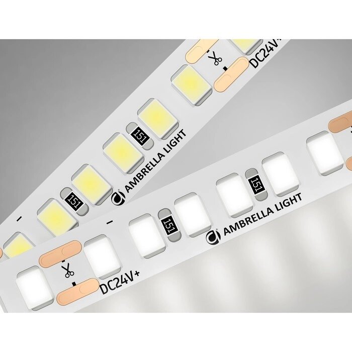 Светодиодная лента Ambrella GS3202, 5 м, IP20, 2835, 180 LED/м, 14,4 Вт/м, 24V, свечение белое от компании Интернет-гипермаркет «MALL24» - фото 1