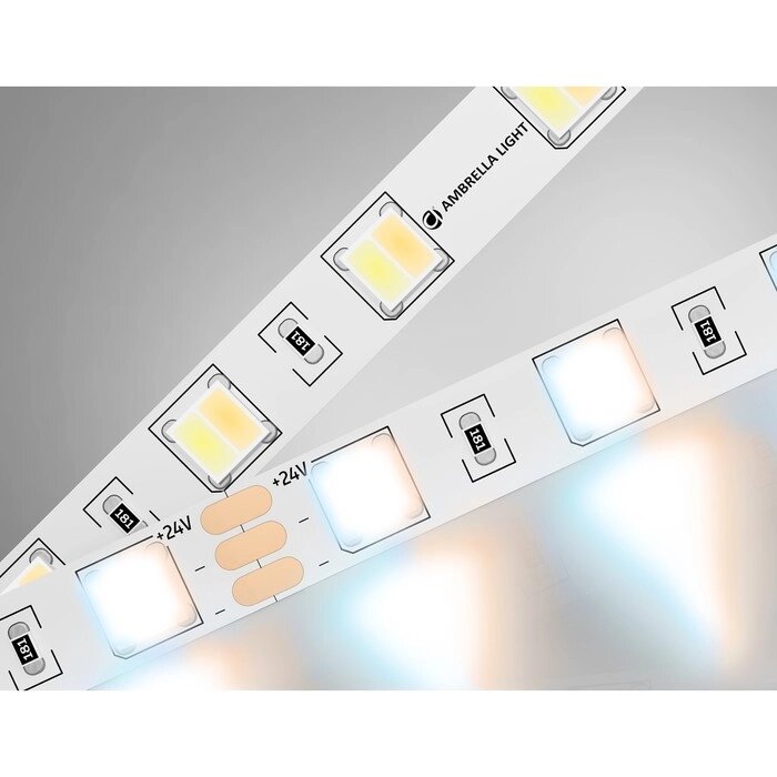 Светодиодная лента Ambrella GS4101, 5 м, IP20, 5050, 60 LED/м, 14 Вт/м, 24V, с регулировкой температуры света от компании Интернет-гипермаркет «MALL24» - фото 1