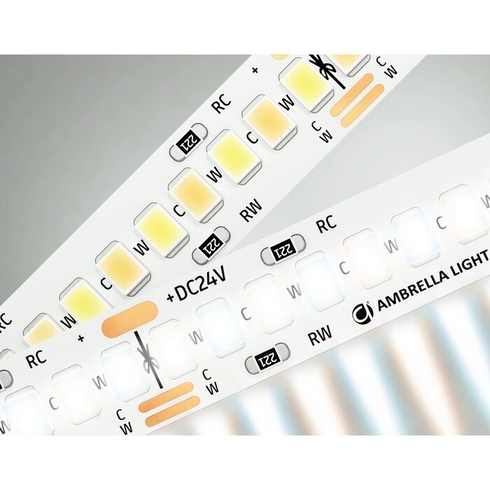 Светодиодная лента Ambrella GS4151, 5 м, IP20, 2835, 240 LED/м, 18 Вт/м, 24V, с регулировкой температуры света от компании Интернет-гипермаркет «MALL24» - фото 1