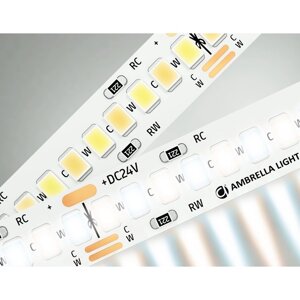 Светодиодная лента Ambrella GS4151, 5 м, IP20, 2835, 240 LED/м, 18 Вт/м, 24V, с регулировкой температуры света