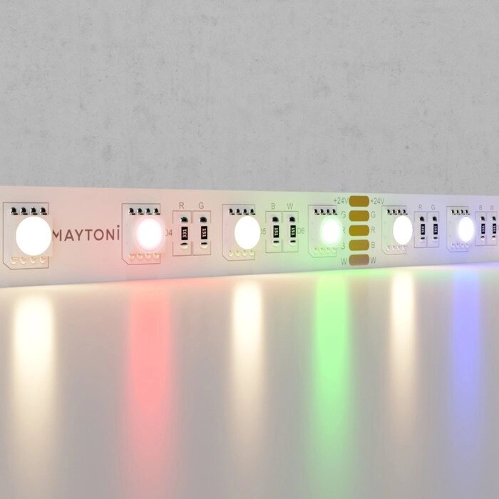 Светодиодная лента Maytoni, 24В, IP20, 5050, 19,2Вт/м, 3000K, 5 м, свечение RGB+W от компании Интернет-гипермаркет «MALL24» - фото 1