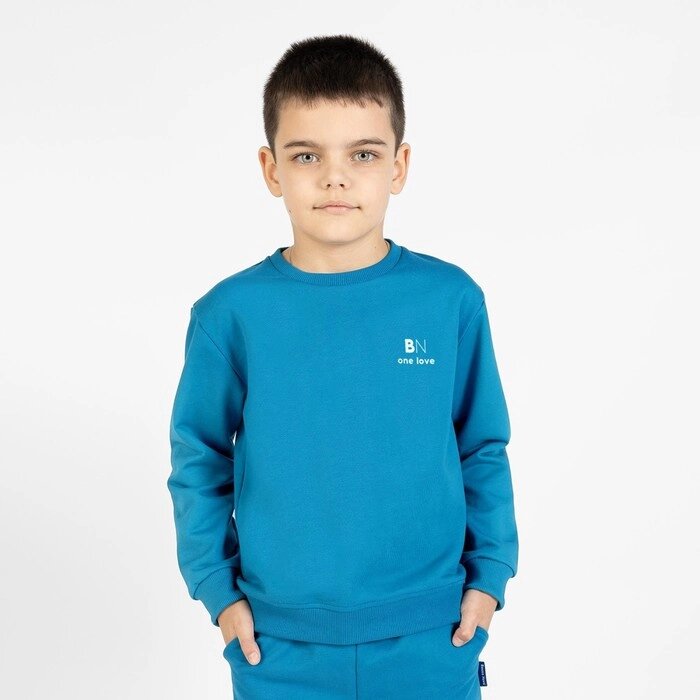 Свитшот для мальчика One love light, рост 122 см, цвет морская волна от компании Интернет-гипермаркет «MALL24» - фото 1
