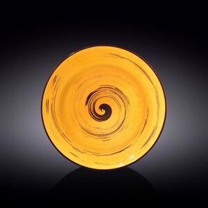 Тарелка глубокая Spiral, цвет жёлтый, d=25.5 см, 350 мл