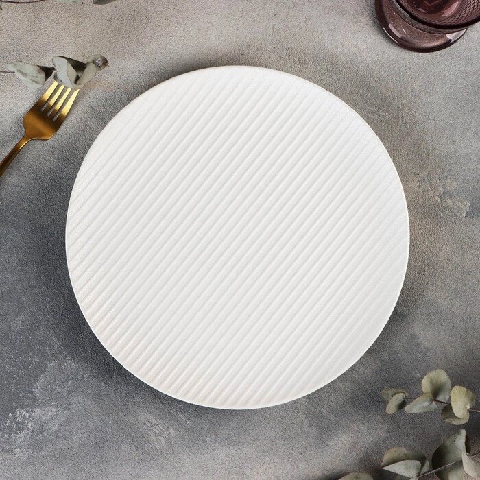 Тарелка керамическая Magistro Line, d=26,5 см, цвет белый от компании Интернет-гипермаркет «MALL24» - фото 1