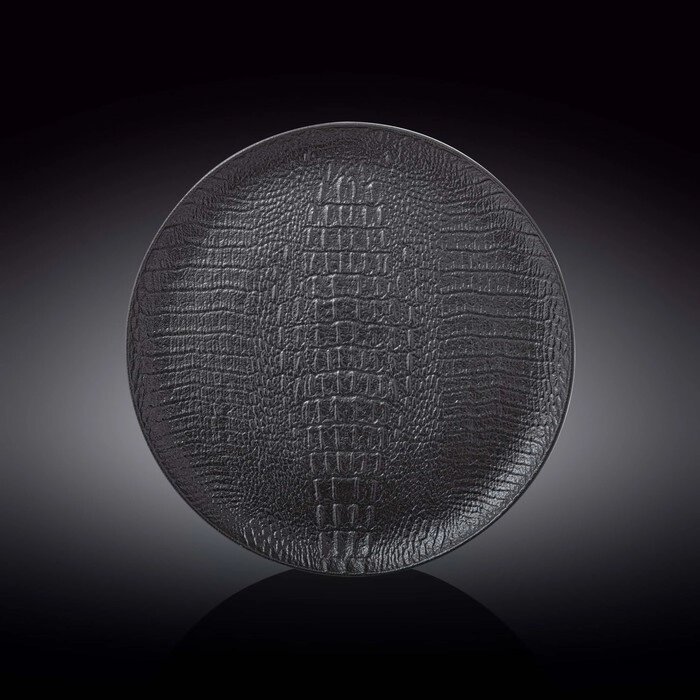 Тарелка круглая, цвет черный кроко, d=28 см от компании Интернет-гипермаркет «MALL24» - фото 1