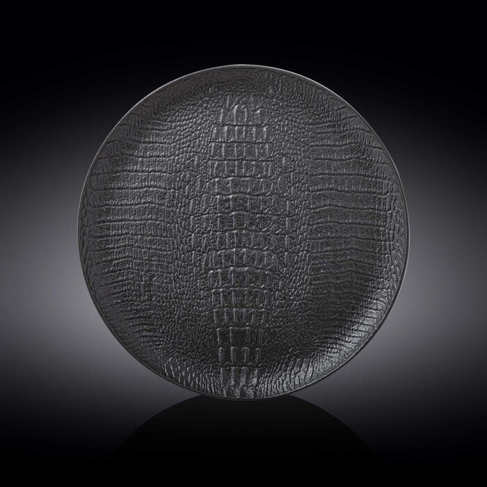 Тарелка круглая, цвет черный кроко, d=30.5 см от компании Интернет-гипермаркет «MALL24» - фото 1
