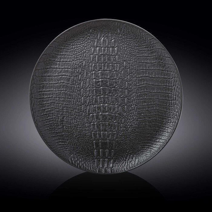 Тарелка круглая, цвет черный кроко, d=33 см от компании Интернет-гипермаркет «MALL24» - фото 1