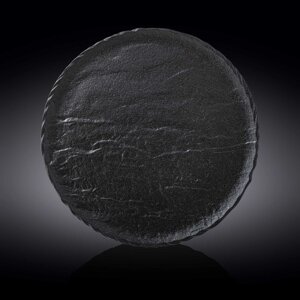 Тарелка круглая, цвет черный сланец, d=33 см