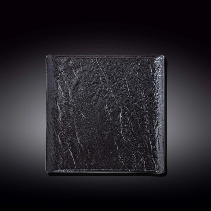 Тарелка квадратная, цвет черный сланец, 21.5х21.5 см от компании Интернет-гипермаркет «MALL24» - фото 1