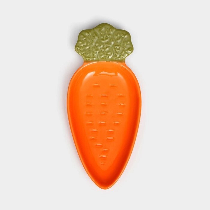 Тарелка "Морковь", плоская, керамика, оранжевая, 25 см, Иран от компании Интернет-гипермаркет «MALL24» - фото 1