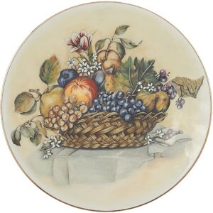 Тарелка настенная "Натюрморт с виноградом", 19 см