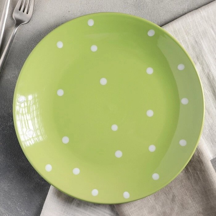 Тарелка обеденная Доляна "Зелёный горох", d=27 см, цвет зелёный от компании Интернет-гипермаркет «MALL24» - фото 1