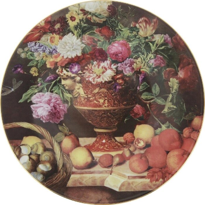 Тарелка с крючком "Натюрморт с цветами", 27 см от компании Интернет-гипермаркет «MALL24» - фото 1
