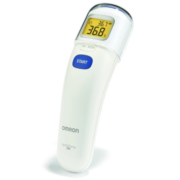 Термометр электронный OMRON Gentle Temp 720 (MC-720-E), инфракрасный, память, звуковой сигнал, белый от компании Интернет-гипермаркет «MALL24» - фото 1