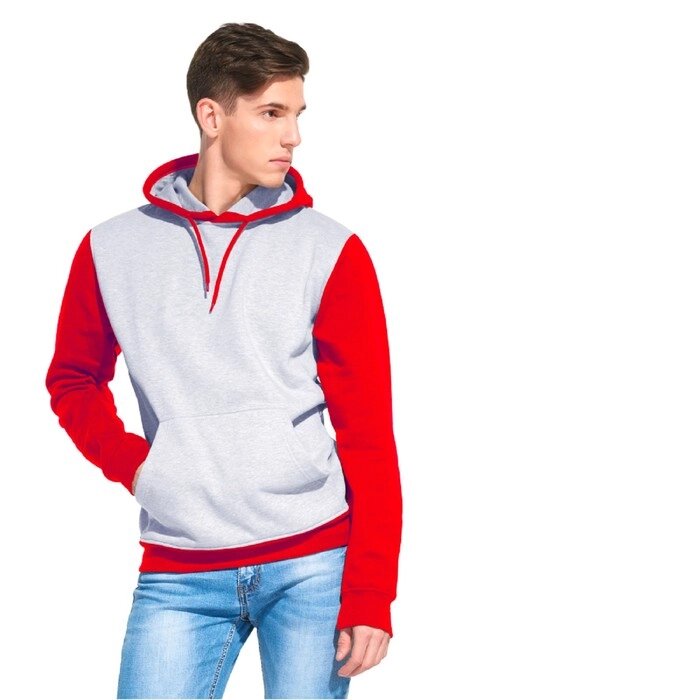 Толстовка мужская, размер 40, цвет серый меланж, красный от компании Интернет-гипермаркет «MALL24» - фото 1