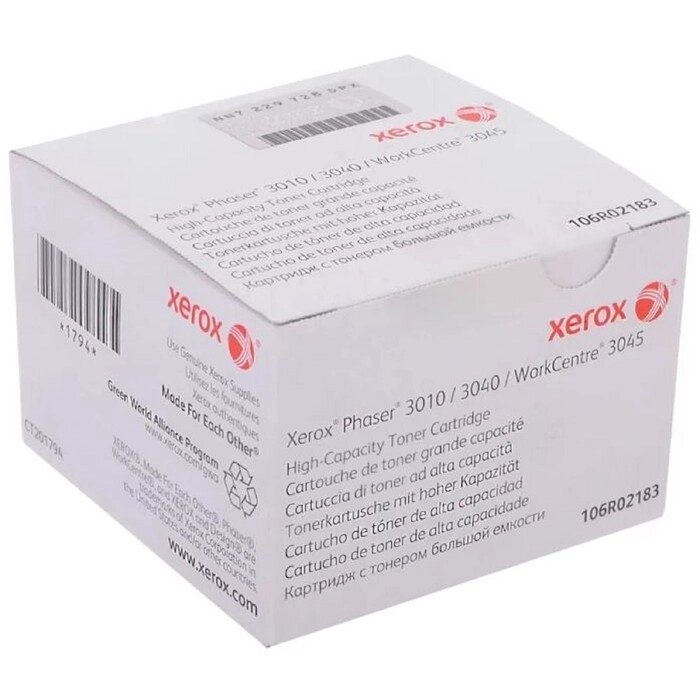 Тонер Картридж Xerox 106R02183 черный для Xerox Ph 3010/WC 3045B (2300стр.) от компании Интернет-гипермаркет «MALL24» - фото 1