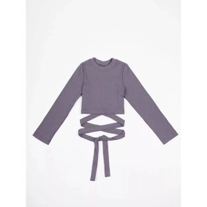 Топ для девочки с длинными рукавами на завязках Generation, фиолетовый, рост 146 см