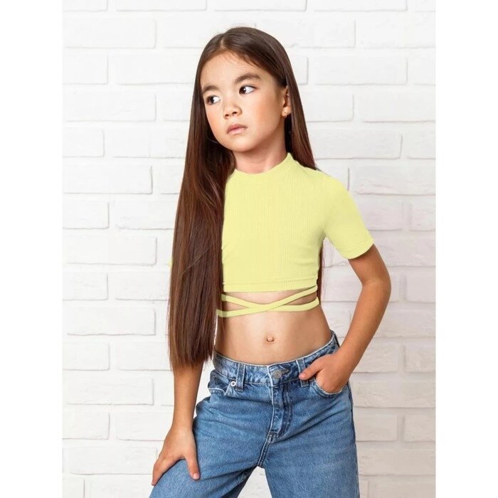 Топ для девочки с короткими рукавами, рост 152 см, цвет жёлтый от компании Интернет-гипермаркет «MALL24» - фото 1