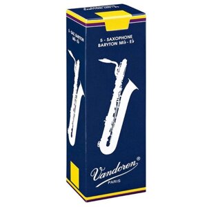 Трости для саксофона Баритон Vandoren SR2425 №2,5 (5шт), Традиционные