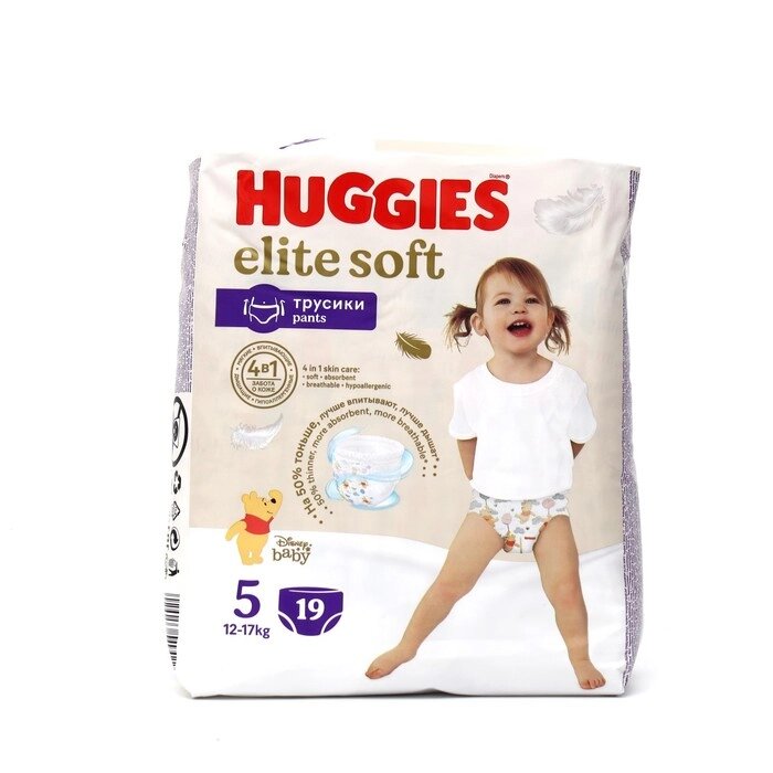 Трусики-подгузники Huggies Elite Soft 5 (12-17кг), 19 шт. от компании Интернет-гипермаркет «MALL24» - фото 1