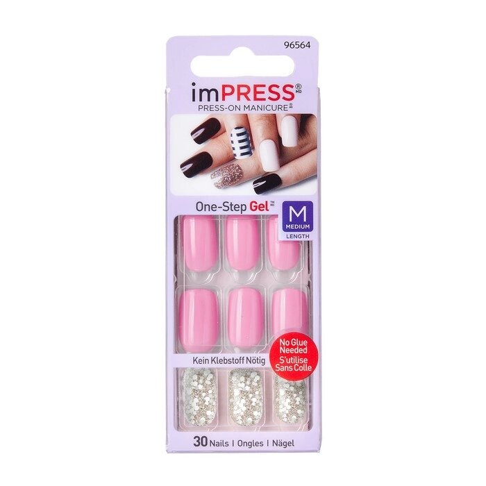 Твердый лак Kiss imPRESS Manicure Accents BIPNМ012 "Барби", длина средняя от компании Интернет-гипермаркет «MALL24» - фото 1