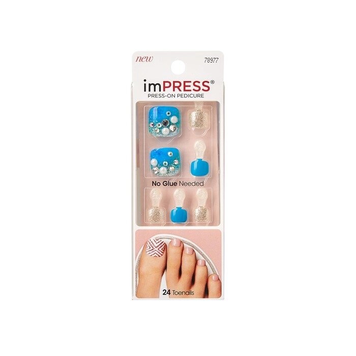 Твердый лак Kiss imPRESS Toe Nails BIPT024 "Лазурный берег" от компании Интернет-гипермаркет «MALL24» - фото 1