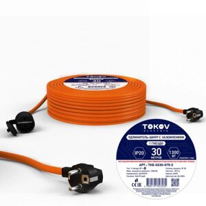 Удлинитель-шнур 1х30м с заземл. 6а IP20 3х0.75 TOKOV electric TKE-SS30-075-Z