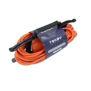 Удлинитель-шнур на рамке TOKOV electric, 1х10м, без з/к, 6а, IP44, 2х0.75, с зщ. кр, TKE-SR10-075