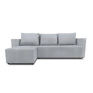 Угловой диван "Алиса 3", бельевой ящик, еврокнижка, рогожка, цвет bahama plus linen