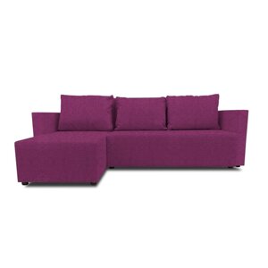 Угловой диван "Алиса 3", бельевой ящик, еврокнижка, рогожка, цвет savana berry