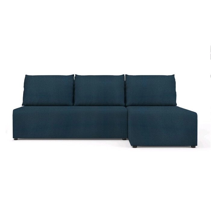 Угловой диван "Алиса", еврокнижка, бельевой ящик, ткань рогожка, цвет bahama denim от компании Интернет-гипермаркет «MALL24» - фото 1