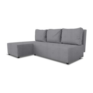 Угловой диван "Алиса", механизм еврокнижка, рогожка, цвет solta grey