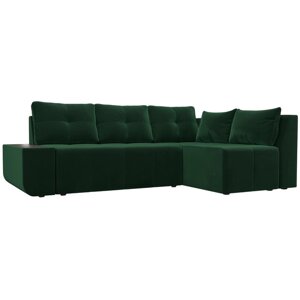 Угловой диван "Амадэус", механизм пума, велюр, цвет зелёный