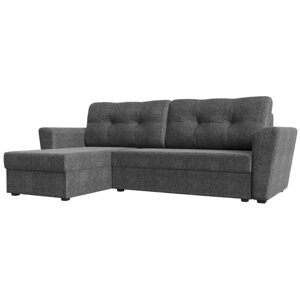 Угловой диван "Амстердам лайт", еврокнижка, левый угол, рогожка, цвет серый