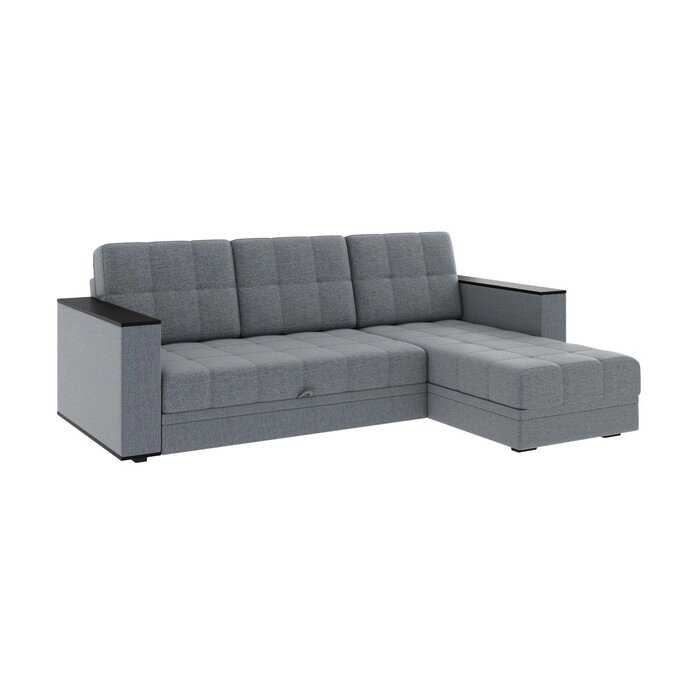 Угловой диван "Атлант" ЛДСП, рогожка серый от компании Интернет-гипермаркет «MALL24» - фото 1