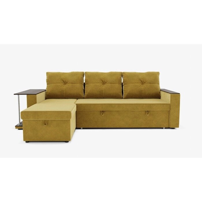 Угловой диван "Атланта", механизм венеция, угол левый, велюр, цвет селфи 08 от компании Интернет-гипермаркет «MALL24» - фото 1
