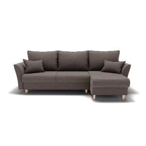 Угловой диван "Барселона 3", механизм пантограф, угол правый, велюр, цвет гелекси лайт 005