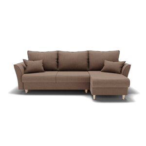 Угловой диван "Барселона 3", механизм пантограф, угол правый, велюр, цвет гелекси лайт 023