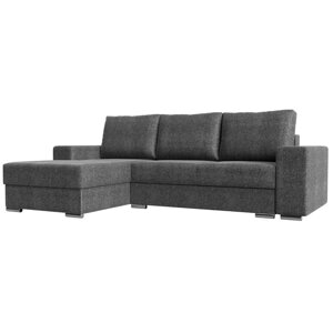 Угловой диван "Дрезден", левый угол, механизм пантограф, рогожка, цвет серый