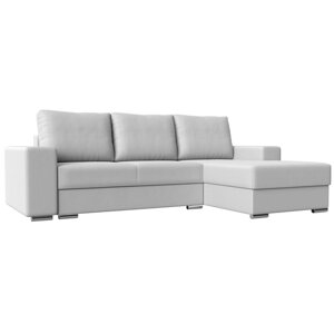 Угловой диван "Дрезден", правый угол, механизм пантограф, экокожа, цвет белый