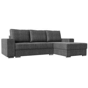 Угловой диван "Дрезден", правый угол, механизм пантограф, рогожка, цвет серый